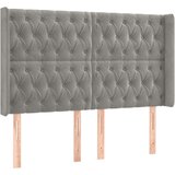  Uzglavlje s ušima svjetlosivo 163x16x118/128 cm baršunasto | shoptok.hr