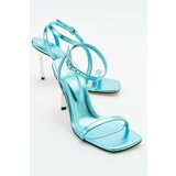 LuviShoes Edwin Women's Metallic Blue Heeled Shoes Cene