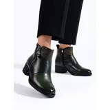 VINCEZA Vincez's dark green ankle boots for women