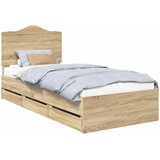  Krevetna konstrukcija Sonoma hrast 75 x 190 cm Inženjersko Drvo | shoptok.hr
