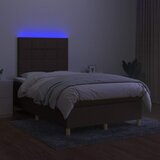  s oprugama i madracem LED tamnosmeđi 120x190 cm tkanina | shoptok.hr