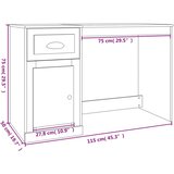  Radni stol s ladicom boja hrasta 115x50x75 cm konstruirano drvo | shoptok.hr