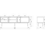 noo.ma Bordo rdeča TV omarica 189x61x42 cm Mod – | Shoptok.si