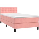 Box spring krevet s madracem ružičasti 90x200 cm baršunasti | shoptok.hr