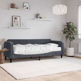  Dnevna postelja z vzmetnico temno siva 80x200 cm žamet | Shoptok.si