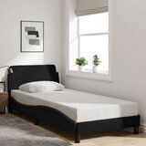 vidaXL Okvir za krevet s uzglavljem crni 90x190 cm od tkanine | shoptok.hr