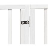 vidaXL Ograda za pse z vrati zložljiva 6 panelov bela 300cm topolovina | Shoptok.si