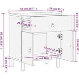 vidaXL Nočna omarica 50x33x60 cm trden mangov les | Shoptok.si