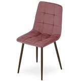 KARA stolica - tamnoružičasti baršun / noge od oraha x 4 | shoptok.hr