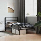  Metalni okvir za krevet s uzglavljem crni 90x190 cm | shoptok.hr