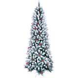  Snježom prekriveno božićno drvce, 210 cm, s bobicama jarebike, borovim češerima i 330 LED svjetala | shoptok.hr