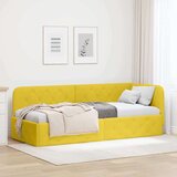 vidaXL Kotna postelja z vzglavjem Rumena 80 x 200 cm Žamet | Shoptok.si