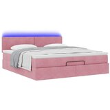  Otomanski krevet s madracem&LED ružičasti 180x200 cm baršunasti | Eponuda.com