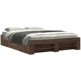 Furnova Posteljni okvir brez vzmetnice rjavi hrast 150x200 cm inž. les, (21937195) | Shoptok.si