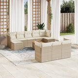 Maison Chic Seti vrtnega pohištva - Vrtna garnitura - Vrtni pohištvo set 11-delna z blazinami bež poli ratan, (21814888) | Shoptok.si