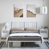  Metalni okvir za krevet s uzglavljem bijeli 135x190 cm | Eponuda.com
