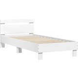  The Living Store Posteljni okvir z vzglavjem bel 90x200 cm inženirski les - Posteljni Okvir, (21455610) | Shoptok.si