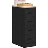 vidaXL Garažni ormar za odlaganje crni 30x51x85 cm masivne borovine | shoptok.hr