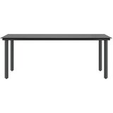  Vrtni blagovaonski set od 9 dijelova crni poliratan staklo - Crna 200 x 100 x 74 cm 8 | shoptok.hr