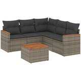  The Living Store Vrtna sedežna garnitura 6-delna z blazinami siv poli ratan - Vrtna Sedežna Garniture, (21460230) | Shoptok.si