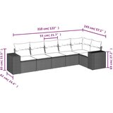 vidaXL 6-dijelni set vrtnih sofa od poliratana s jastucima smeđi | shoptok.hr