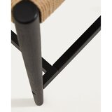 Kave Home Crna/u prirodnoj boji barska stolica od punog hrasta (visine sjedala 65 cm) Analy – | shoptok.hr