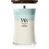 WoodWick Trilogy Driftwood Shores dišeča sveča z lesenim stenjem 610 g | Shoptok.si