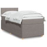 vidaXL Box spring postelja z vzmetnico taupe 90x200 cm blago | Shoptok.si