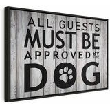  Slika - All Guests Must Be Approved by the Dog (1 Part) Wide 60x40 U crnom drvenom okviru | shoptok.hr