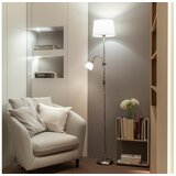  Brilagi - Stojeća lampa CERIA 1xE27/100W/230V + 1xE14/25W matni hrom/bela | Eponuda.com