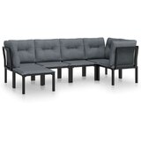  6-dijelna vrtna garnitura crno-siva od poliratana | shoptok.hr