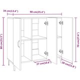 Komoda boja dimljenog hrasta 90 x 34 x 80 cm konstruirano drvo | shoptok.hr