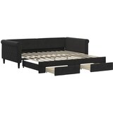 Dnevni krevet na razvlačenje s ladicama crni 100x200 cm baršun | shoptok.hr