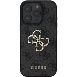 Guess Ohišje za iPhone 16 Pro z monogramom in logotipom 4G v kovini, Temno siva, (21731027)