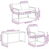  Sjedeća garnitura za vrt 4 pcs Crna i antracit Čelik | shoptok.hr