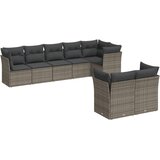  8-dijelni set vrtnih sofa od poliratana s jastucima sivi | shoptok.hr