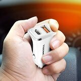 forcell auto punjač USB 3.0 + USB C Quick Charging + Power Delivery PD20W 4A CC-QCPD01 bijeli | shoptok.hr