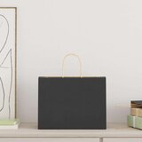  Papirnate vrećice 250 kom s ručkama crne 32x17x25 cm | shoptok.hr