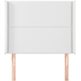  Uzglavlje s ušima bijelo 103x16x118/128 cm od umjetne kože | Eponuda.com