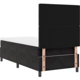 vidaXL Box spring krevet s madracem i LED svjetlom Crna 100x200 cm Baršun | shoptok.hr