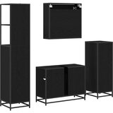 Set namje&amp;scaron;taja za kupaonicu 4 kom. Crni hrast 80 x 33 x 60 cm Slike