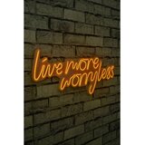 Wallity Dekorativna plastična LED rasveta Live More Worry Less Yellow Cene