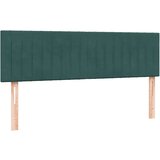 Box spring krevet s madracem tamnozeleni 140x210 cm baršunasti - Tamnozelena 140 x 210 cm Okomite pruge | shoptok.hr