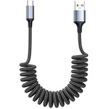 INF Vzmetni samonavijajoči USB-A v USB-C kabel, hitro polnjenje, CarPlay 1 m, (5000276991) | Shoptok.si