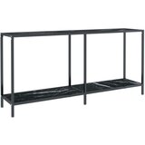  Konzolni stol crni 160 x 35 x 75 5 cm od kaljenog stakla | shoptok.hr