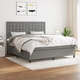 The Living Store Box spring postelja z vzmetnico temno siva 180x200 cm blago - Box Spring Postelja, (21520859) Cene