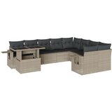 vidaXL 10-dijelni set vrtnih sofa poliratan s jastucima svijetlosivi | shoptok.hr