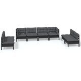 The Living Store Vrtna sedežna garnitura 8-delna z blazinami trdna borovina - Vrtna Sedežna Garnitura, (21459911) | Shoptok.si