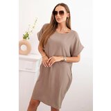 Kesi Włoski Dress with pockets fango Cijene