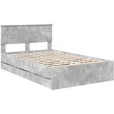  Krevetna konstrukcija s ladicama Betonski sivi 135 x 190 cm | shoptok.hr